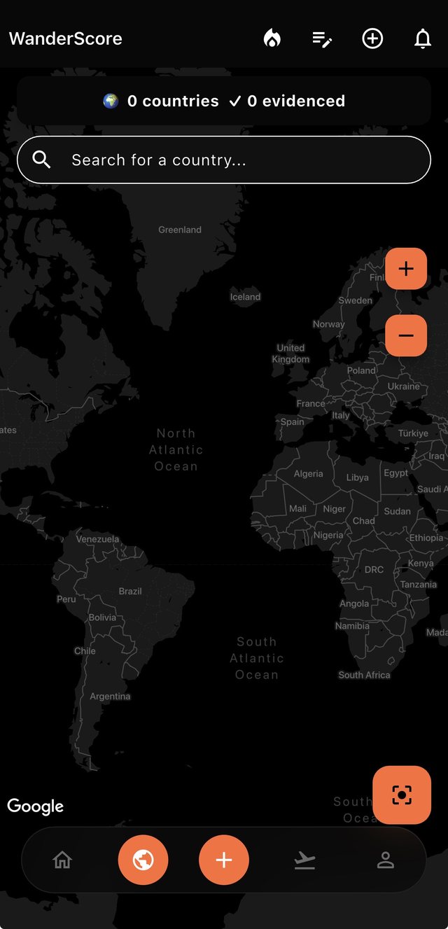 WanderScore My Profile and WanderMap screen