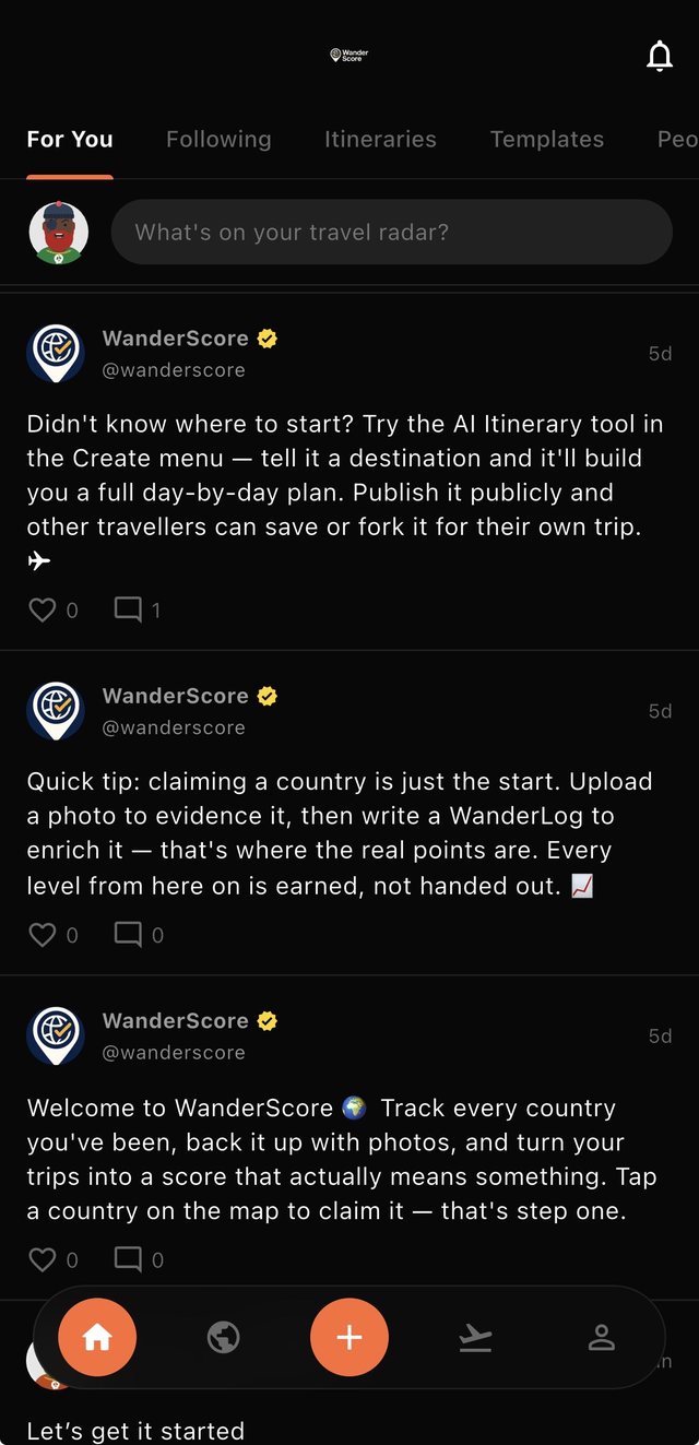 WanderScore AI itinerary templates